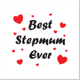 Best step mum ever heart doodle hand drawn design Posters and Art